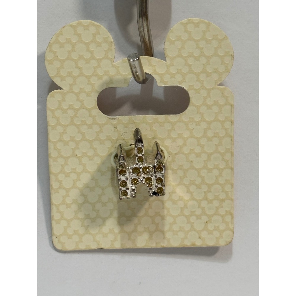 Disney Parks Cinderella Castle Silver Tone Yellow Rhinestone Charm GST3A0124